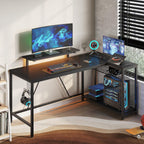L-Shaped Gaming Desk with RGB LED Lights