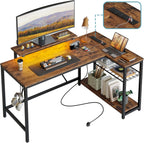 L-Shaped Gaming Desk with RGB LED Lights