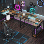 L-Shaped Gaming Desk with RGB LED Lights