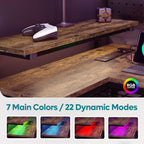 L-Shaped Gaming Desk with RGB LED Lights