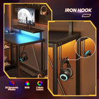 L-Shaped Gaming Desk with RGB LED Lights