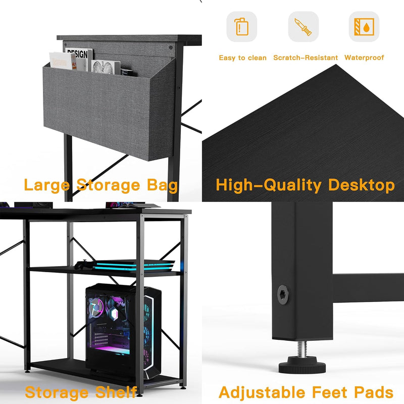 L Shaped Gaming Desk Computer Corner