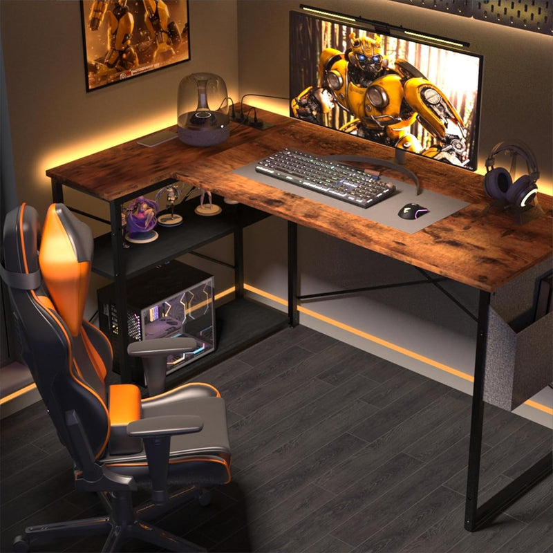 Small L Shaped Desk with Power Outlets