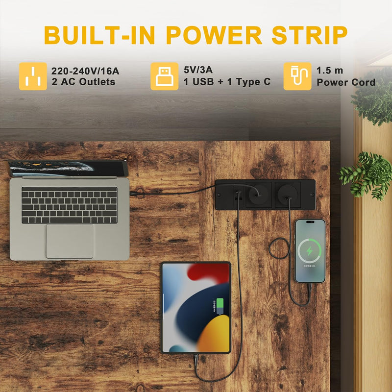 Small L Shaped Desk with Power Outlets
