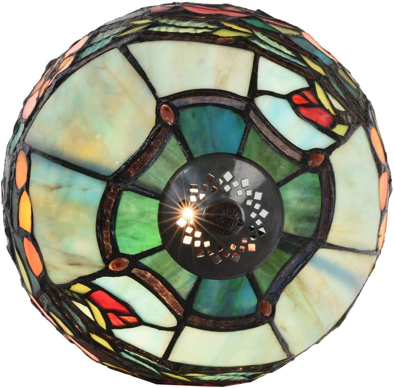 L30736 Rose Flower Tiffany Style Stained Glass Table