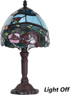 L30736 Rose Flower Tiffany Style Stained Glass Table