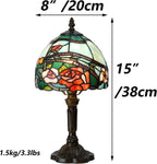 L30736 Rose Flower Tiffany Style Stained Glass Table