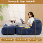 Big Bean Bag Chair for Adults 170"x80" Lounger