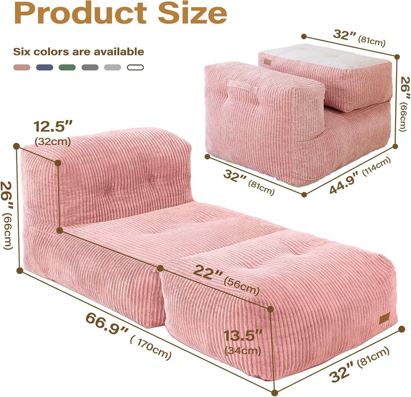 Big Bean Bag Chair for Adults 170"x80" Lounger