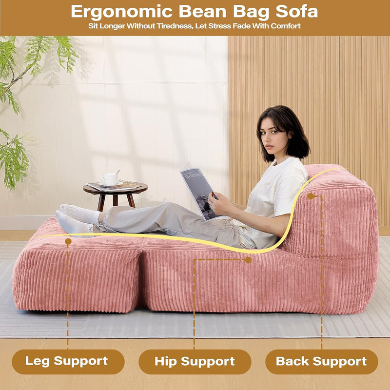 Big Bean Bag Chair for Adults 170"x80" Lounger