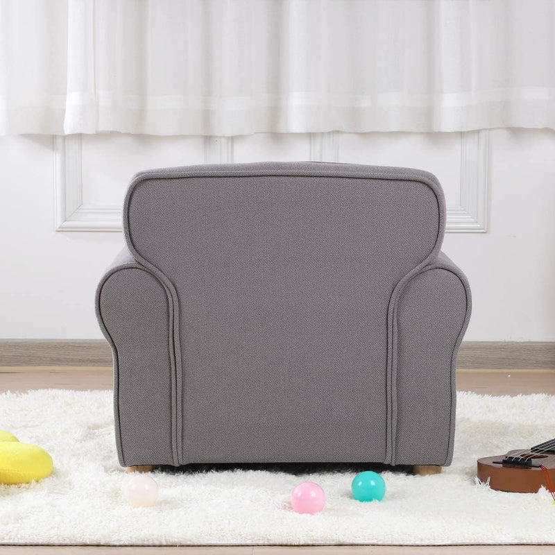 Big Kids Armchair Linen Fabric Toddler Sofa Chair