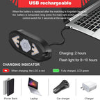 Bike Lights Back Rear Light with Horn USB