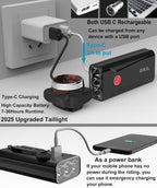 Bike Lights Set Front and Back USB C