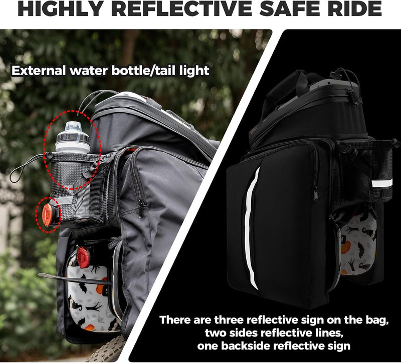 Bike Rack Bag Waterproof 17-35L Bags for Rear