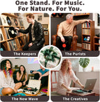 Botanical Record Player Stand with Vinyl Storage Wooden