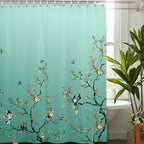 Bird Floral Shower Curtain 180CM X Mould Proof