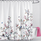 Bird Floral Shower Curtain 180CM X Mould Proof