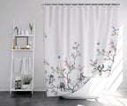 Bird Floral Shower Curtain 180CM X Mould Proof