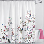Bird Floral Shower Curtain 180CM X Mould Proof
