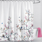 Bird Floral Shower Curtain 180CM X Mould Proof