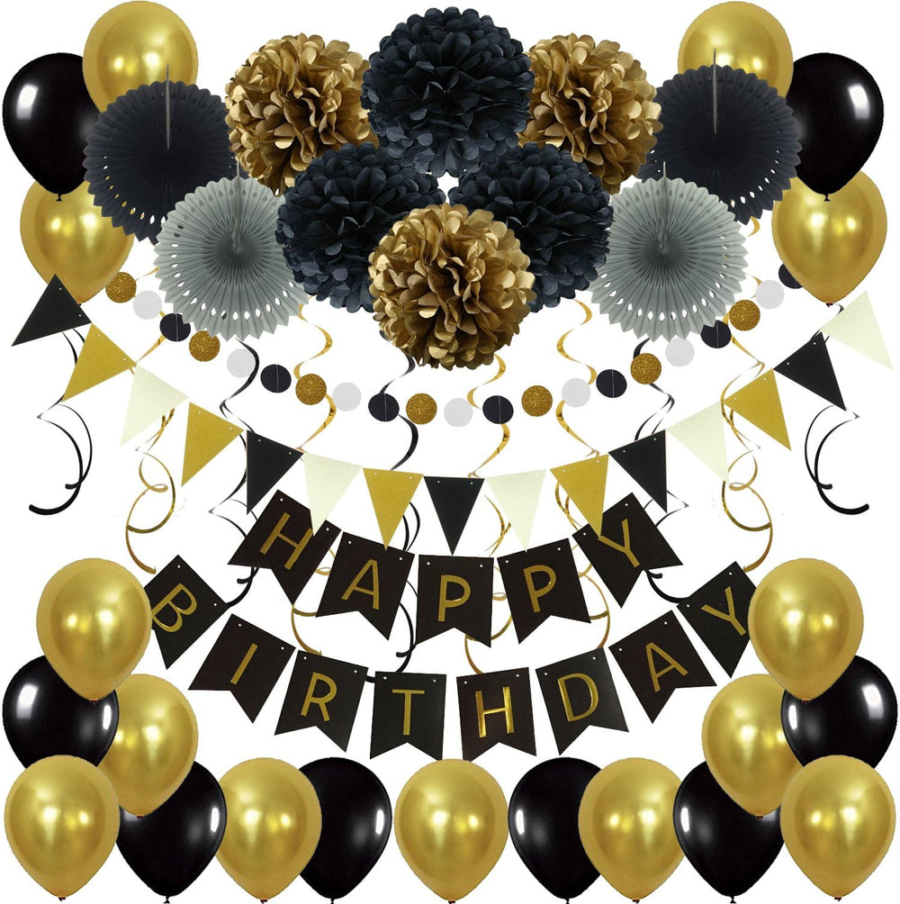 Birthday Party Decoration Happy Banner Bunting with 4