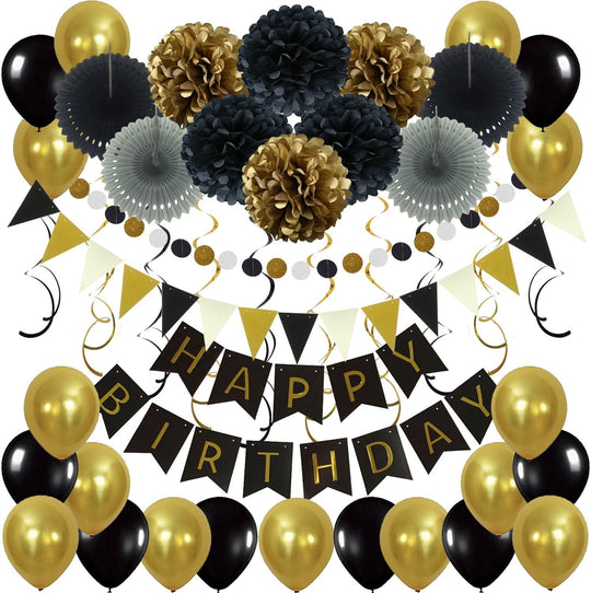 Birthday Party Decoration Happy Banner Bunting with 4