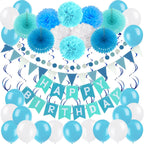 Birthday Party Decoration Happy Banner Bunting with 4