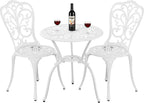 Bistro Table and Chairs Set 2 Aluminium Garden