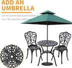 Bistro Table and Chairs Set 2 Aluminium Garden