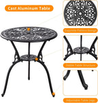 Bistro Table and Chairs Set 2 Aluminium Garden