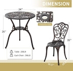 Bistro Table and Chairs Set 2 Aluminium Garden