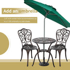 Bistro Table and Chairs Set 2 Aluminium Garden