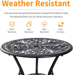 Bistro Table and Chairs Set 2 Aluminium Garden