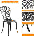 Bistro Table and Chairs Set 2 Aluminium Garden