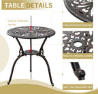 Bistro Table and Chairs Set 2 Aluminium Garden