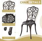 Bistro Table and Chairs Set 2 Aluminium Garden