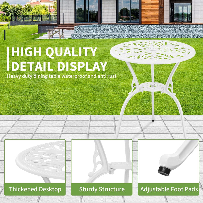 Bistro Table and Chairs Set 2 Aluminium Garden