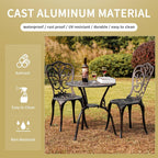 Bistro Table and Chairs Set 2 Aluminium Garden