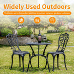 Bistro Table and Chairs Set 2 Aluminium Garden