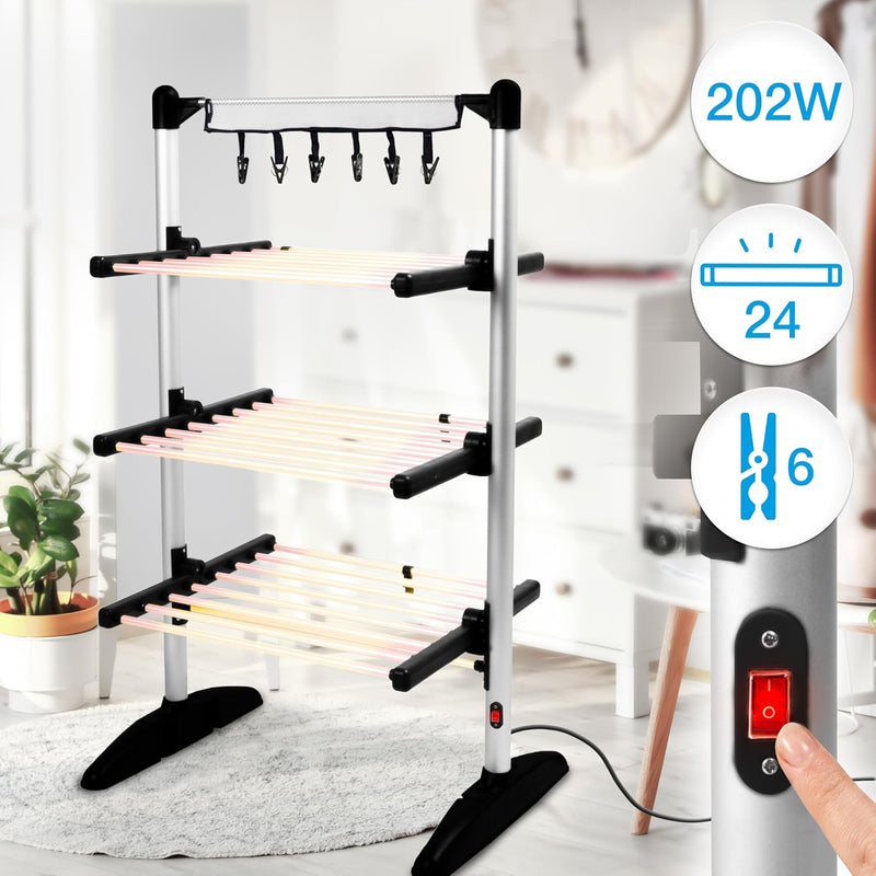 Bk Electric Clothes Airer 3 Tier Heated