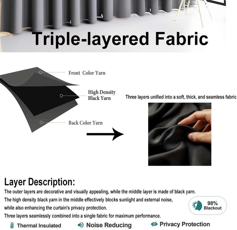 Blackout Room Divider Curtain Thermal Insulated