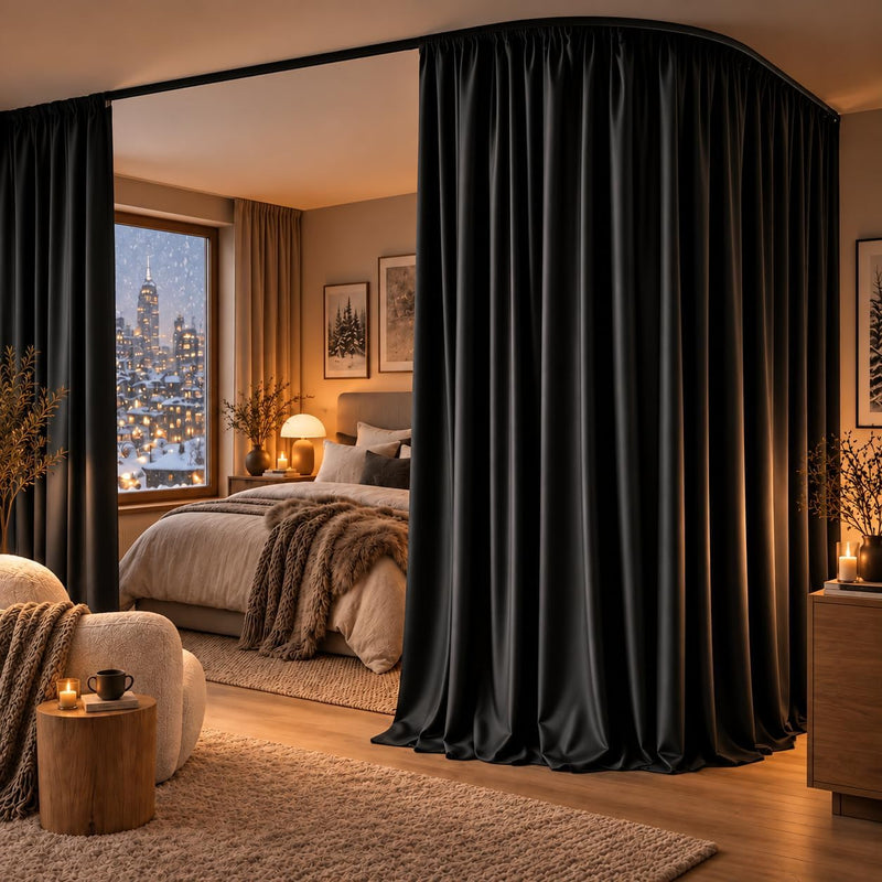 Blackout Room Divider Curtain Thermal Insulated