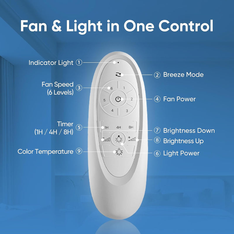 Bladeless Fan with Light for Low Profile Install