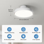 Bladeless Fan with Light for Low Profile Install