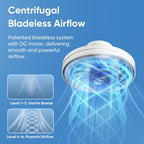 Bladeless Fan with Light for Low Profile Install