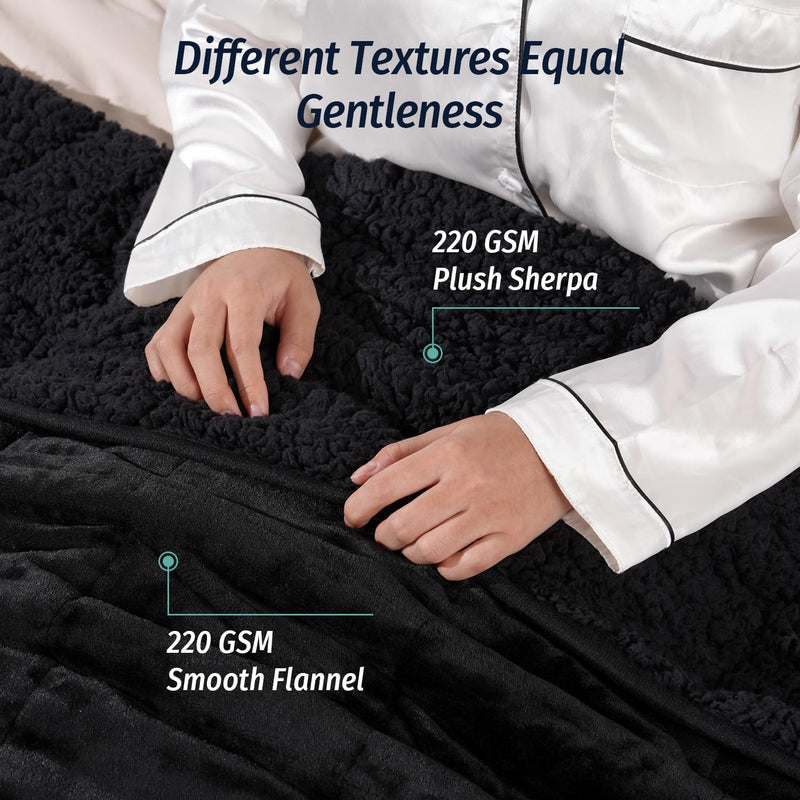 Blanket 7KG 150x200CM Heavy Sherpa Fleece for Adults