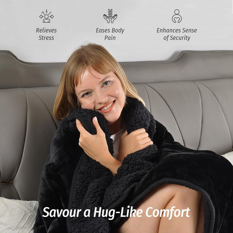 Blanket 7KG 150x200CM Heavy Sherpa Fleece for Adults