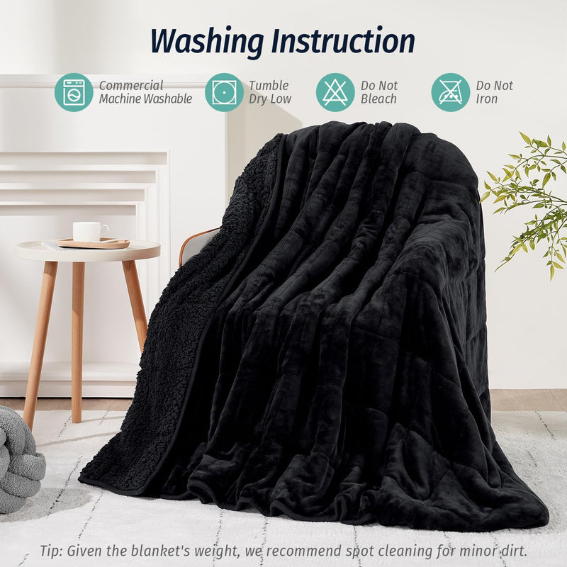 Blanket 7KG 150x200CM Heavy Sherpa Fleece for Adults