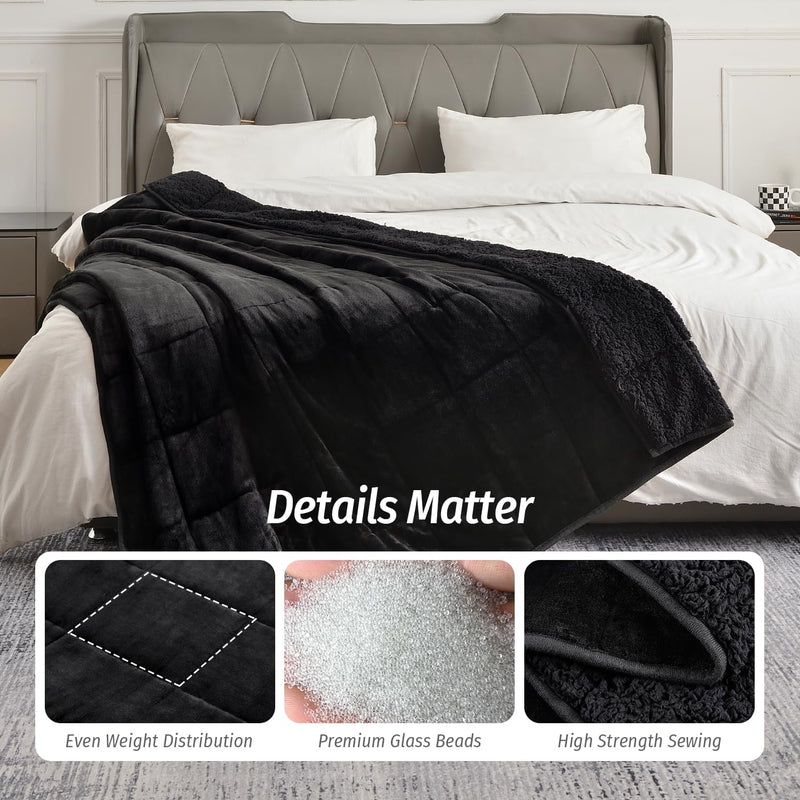 Blanket 7KG 150x200CM Heavy Sherpa Fleece for Adults