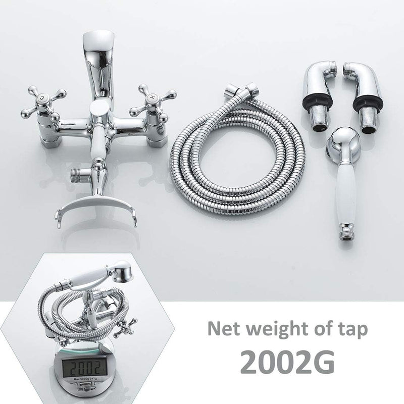 Blcak Victorian Bath Taps with Shower Traditional 1